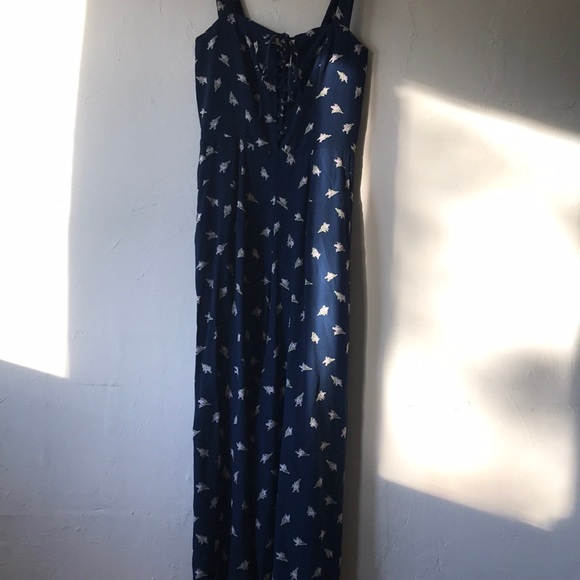 Flynn Skye blue floral jumpsuit sz med tie front - Picture 2 of 8